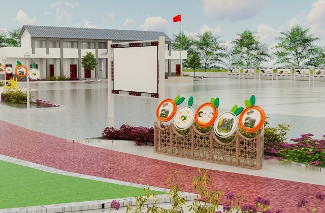 彭山黃豐鎮團結村橘花文化廣場景觀氛圍建設